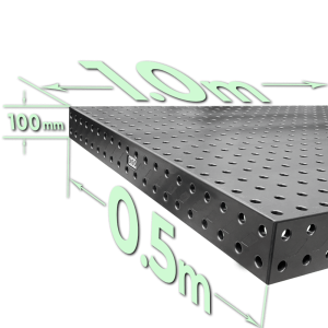 K16 Series Top - 1.0m x 0.5m - Steel - Nitriding - Rounded Holes